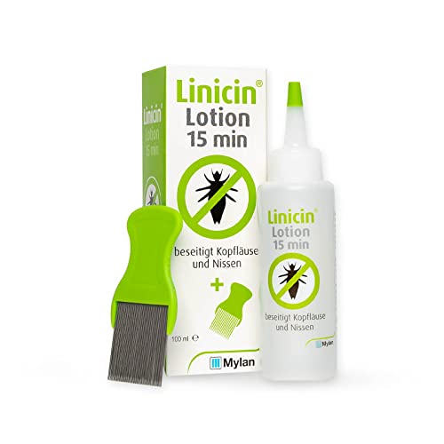 Linicin Lotion mit Läusekamm (100 ml) - Läusemittel zur Behandlung von Kopfläusen, inkl. Läusekamm | Schonend für die Kopfhaut