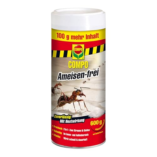 COMPO Ameisen-frei - ideal gegen Ameisen und Ameisennester - staubfreies Ködergranulat zum Streuen oder Gießen - im Innen- und Außenbereich einsetzbar - 600 g