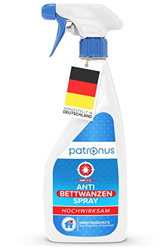 Patronus Anti Bettwanzen-Spray zur Bettwanzen-Bekämpfung 500ml - Mittel gegen Bettwanzen - geruchsneutral, hochwirksam und laborgeprüft