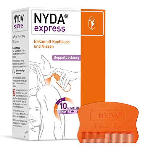 NYDA express Läusemittel - schnell und effektiv gegen Kopfläuse und Nissen, 2x50 ml